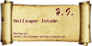 Hollinger István névjegykártya
